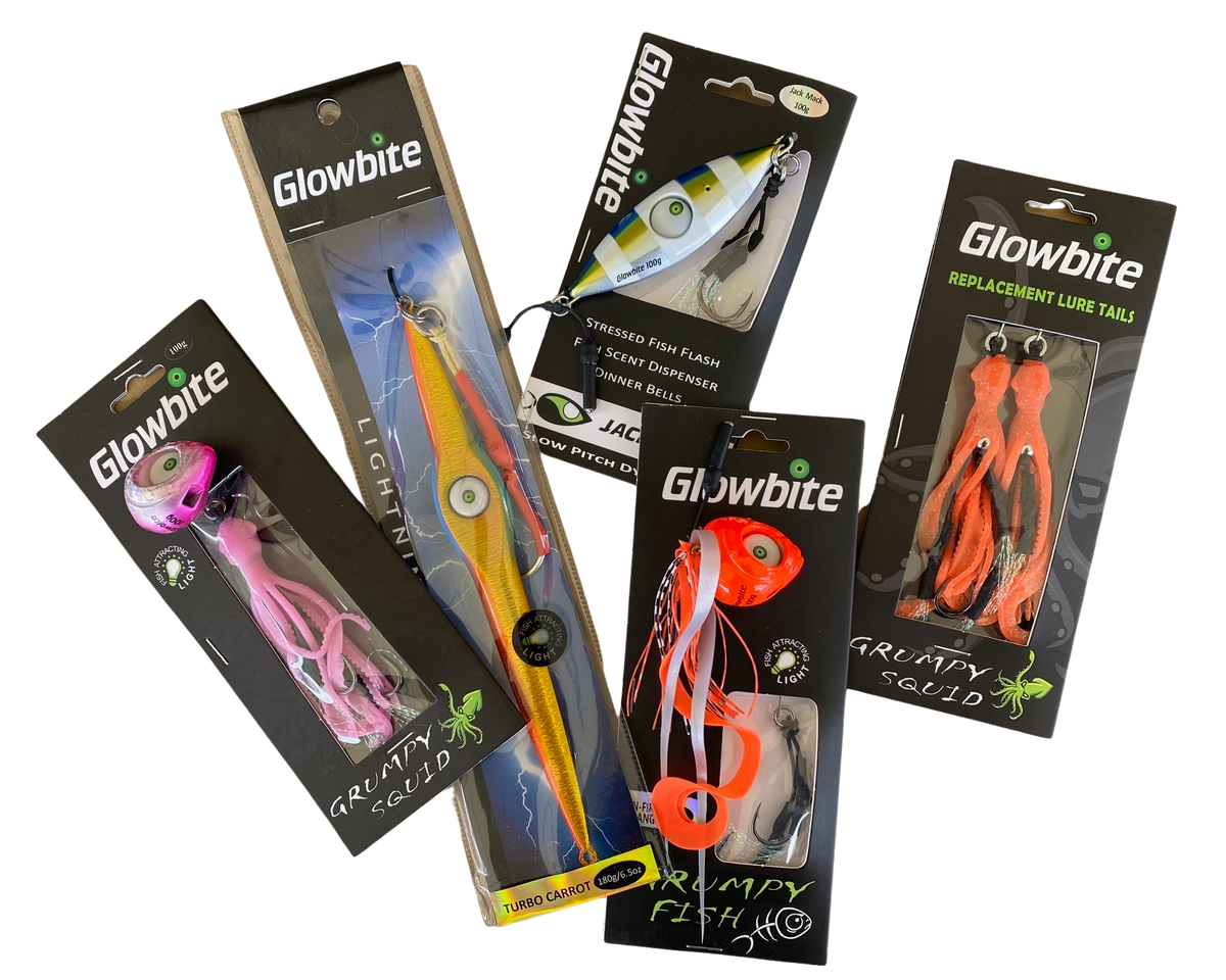 Glowbite lures for catching snapper in workups