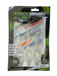 Micro soft bait pack includes 3 different jig head weights