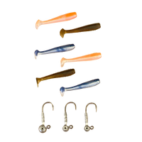 Micro soft baits with paddle tails color options