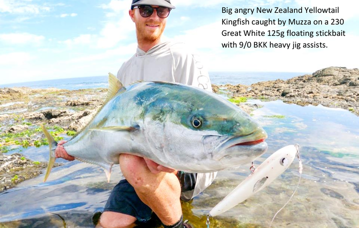 Muzza with Kingfish caught on Great White colour Big Boy Lure