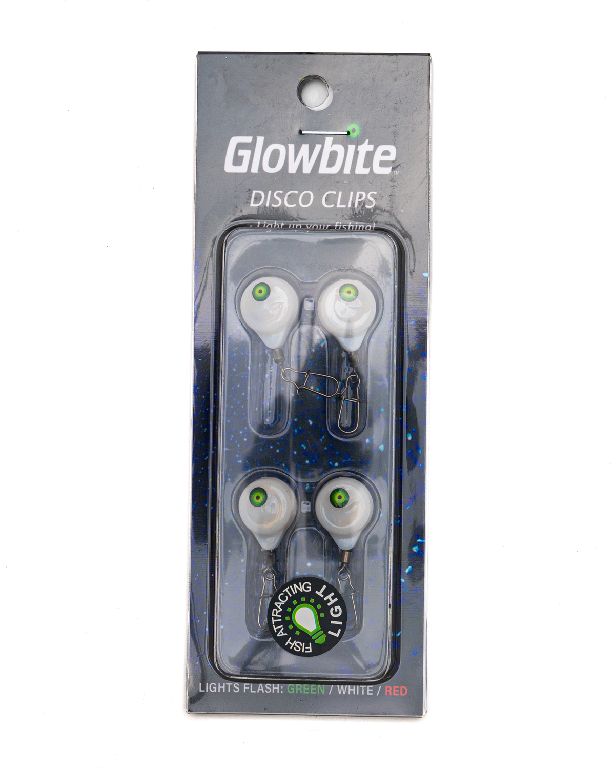 Glowbite Disco Clips – 4 pack – Flash Red/White/Green
