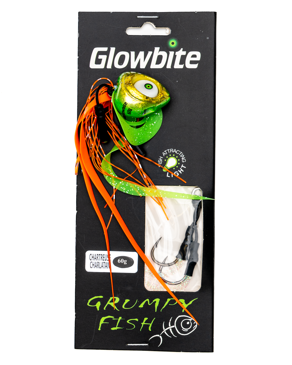 Glowbite Grumpy Fish Slider Lure - Chartreuse Charlatan – Fishing ...