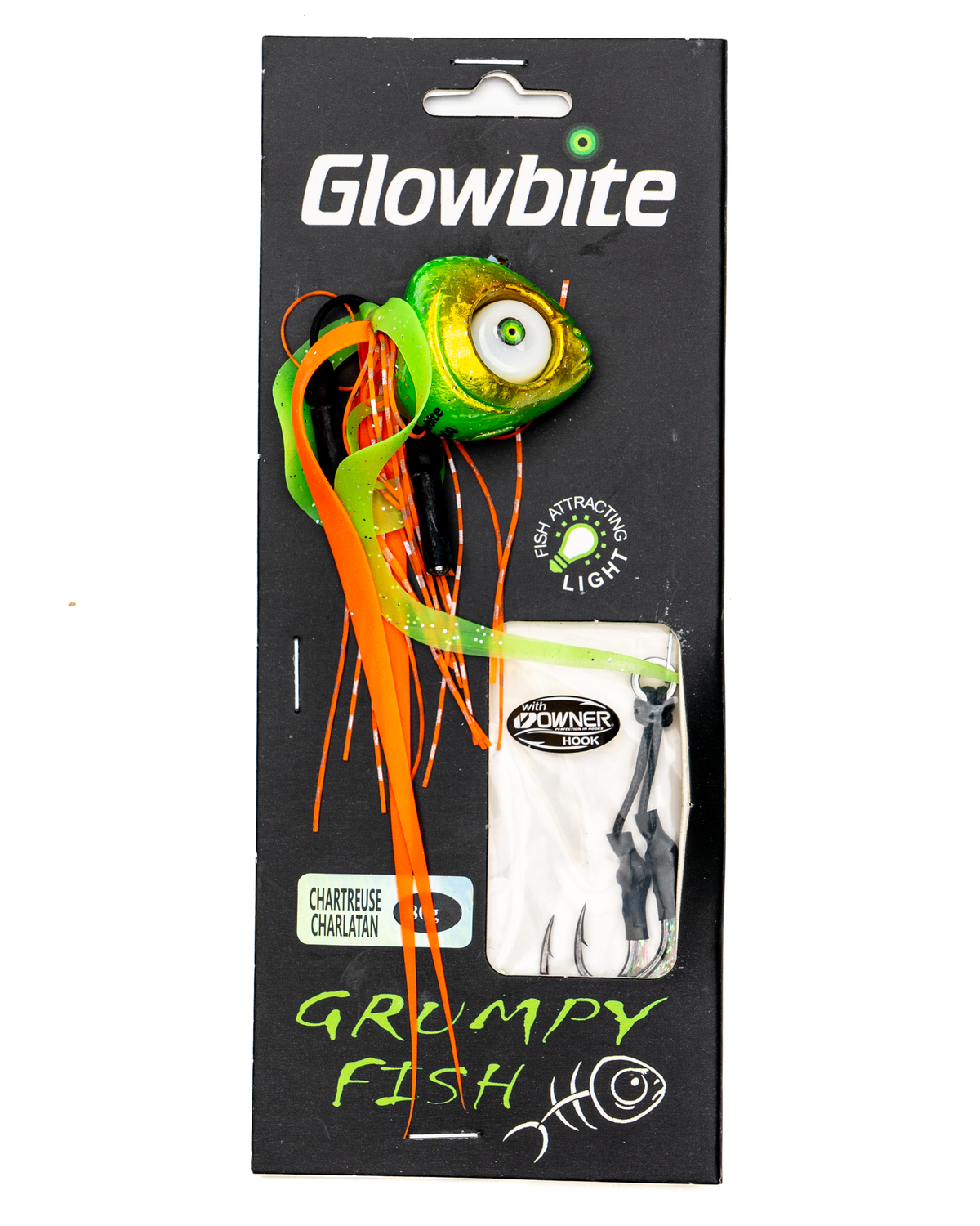 Glowbite Grumpy Fish Slider Lure - Chartreuse Charlatan – Fishing ...