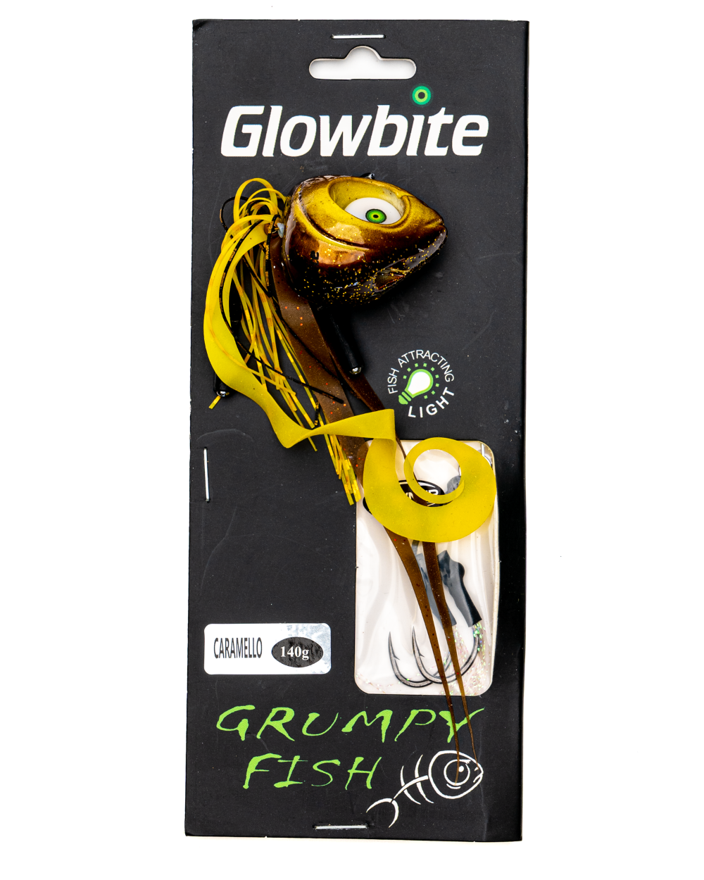 Grumpy Fish slider lure in packet caramello